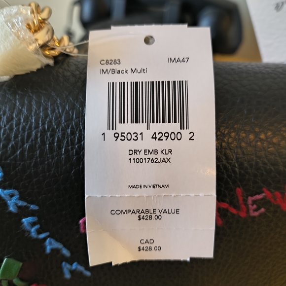 NWT COACH Klare In Black With Diary Embroidery| Gold Hardware + Hangtag | GWP - Picture 12 of 12